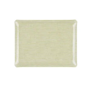 Fabric Tray Medium Stripe Green and White