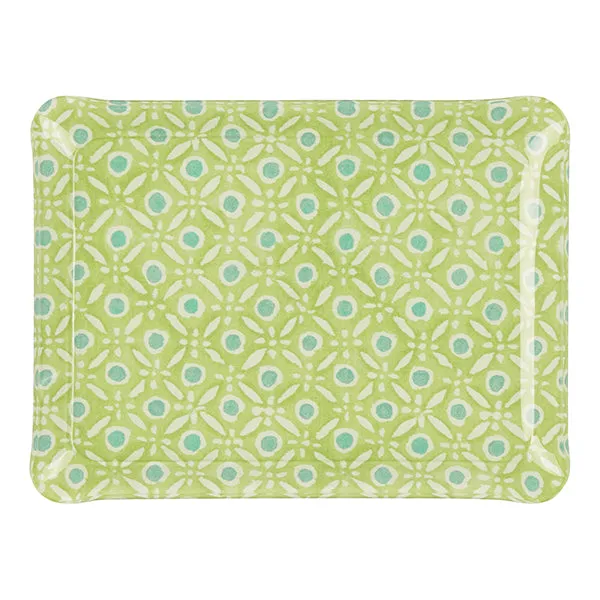 Fabric Tray Small Batik Dots Green/Aqua