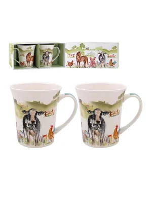 Farmyard Mugs Set Of 2