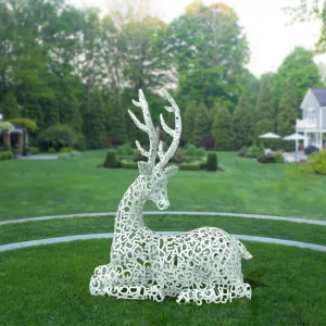 FINEST Hollow Letter White Elk Outdoor Metal Sculpture Series FS-022