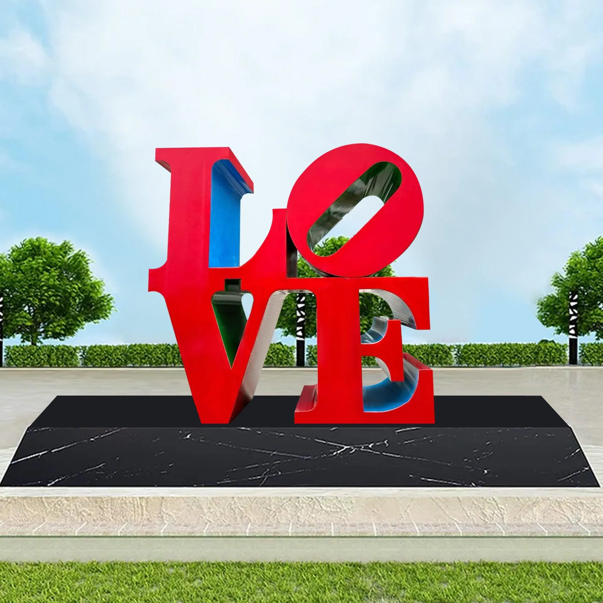 FINEST Large LOVE Letter Metal Sculpture For Mall or City Public FS-044