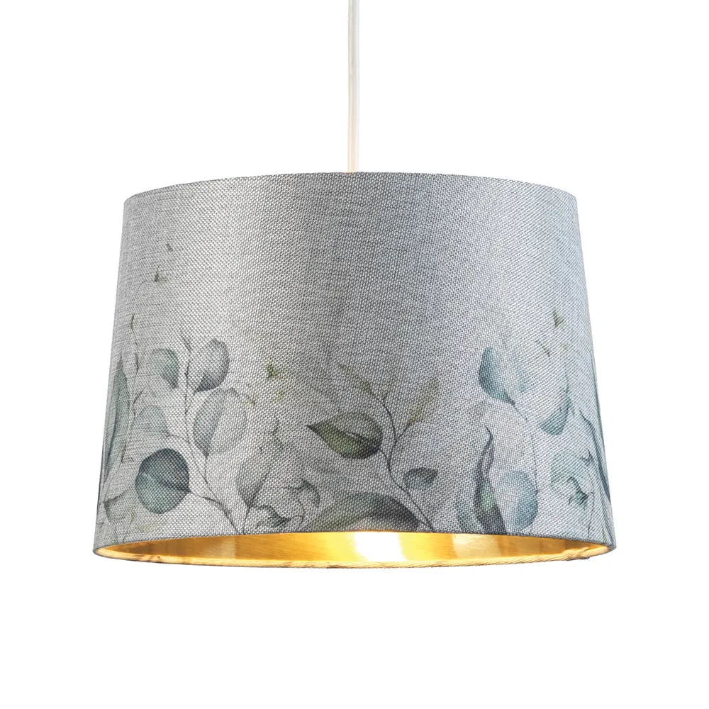 Flower Drum Shade with Gold Inner Grey