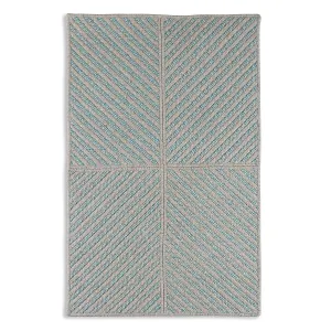 Four Points Diagonal Rug - Teal