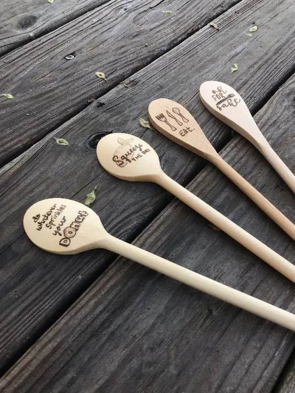 Fun Kitchen Sayings and Food Cooking Spoon Set