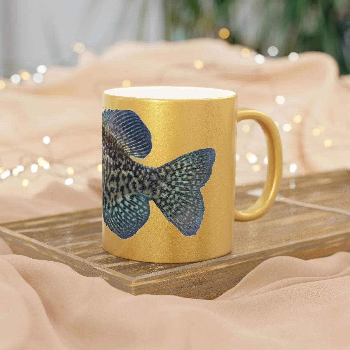 Golden Fish Metallic Mug (Silver / Gold)