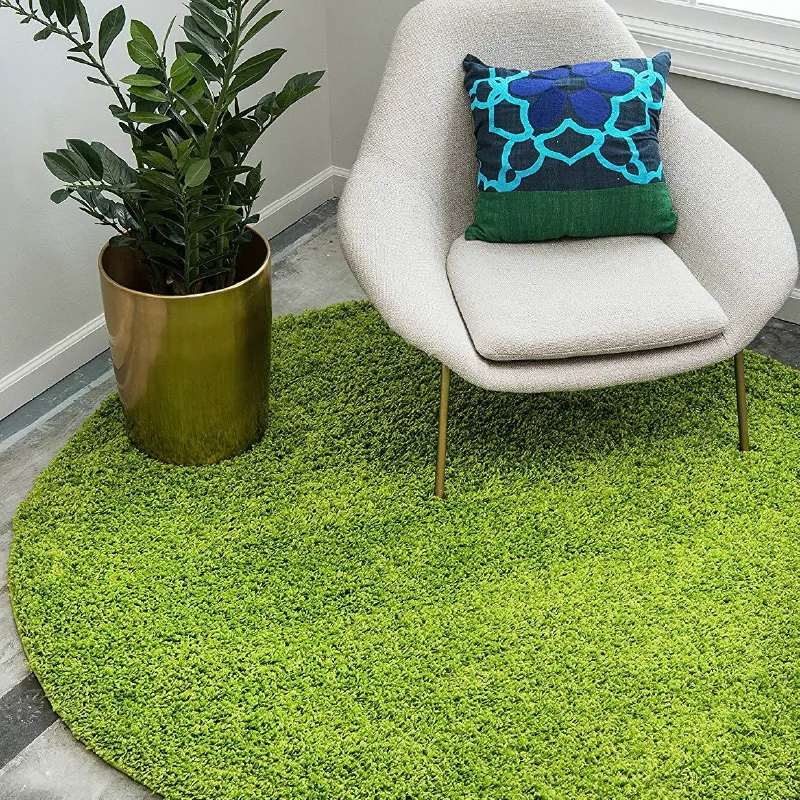 Green Thick Shaggy Rug - California