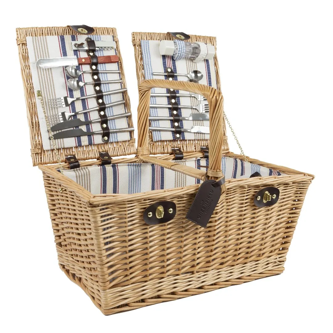 Greenfield Collection Park Lane Willow Picnic Hamper for Four People