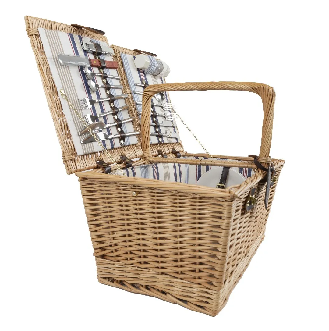 Greenfield Collection Park Lane Willow Picnic Hamper for Four People