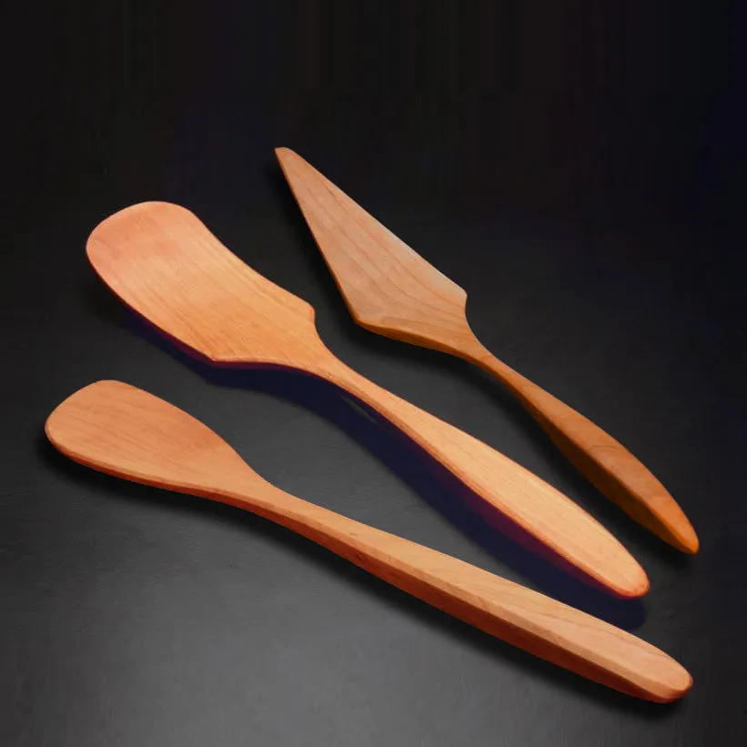 Handcrafted cherry wood utensils by Matt Thomas