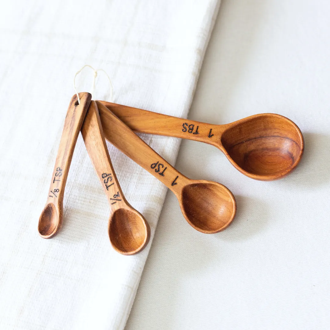 Handcrafted Wood Measuring Spoons Set: Eco-Friendly and Functional