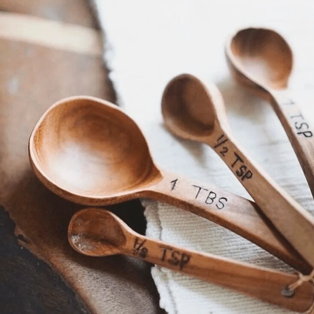 Handcrafted Wood Measuring Spoons Set: Eco-Friendly and Functional