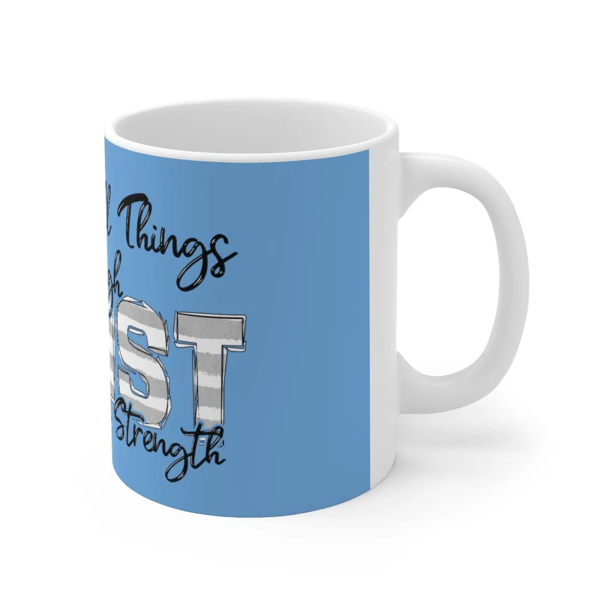 I Can Do All Things Stripe Mug - Christian Mug - Bible Verse Mugs - Scripture Mugs