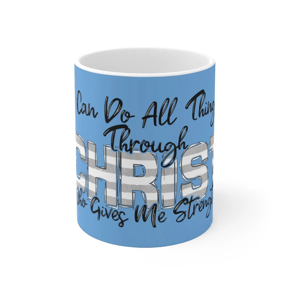 I Can Do All Things Stripe Mug - Christian Mug - Bible Verse Mugs - Scripture Mugs