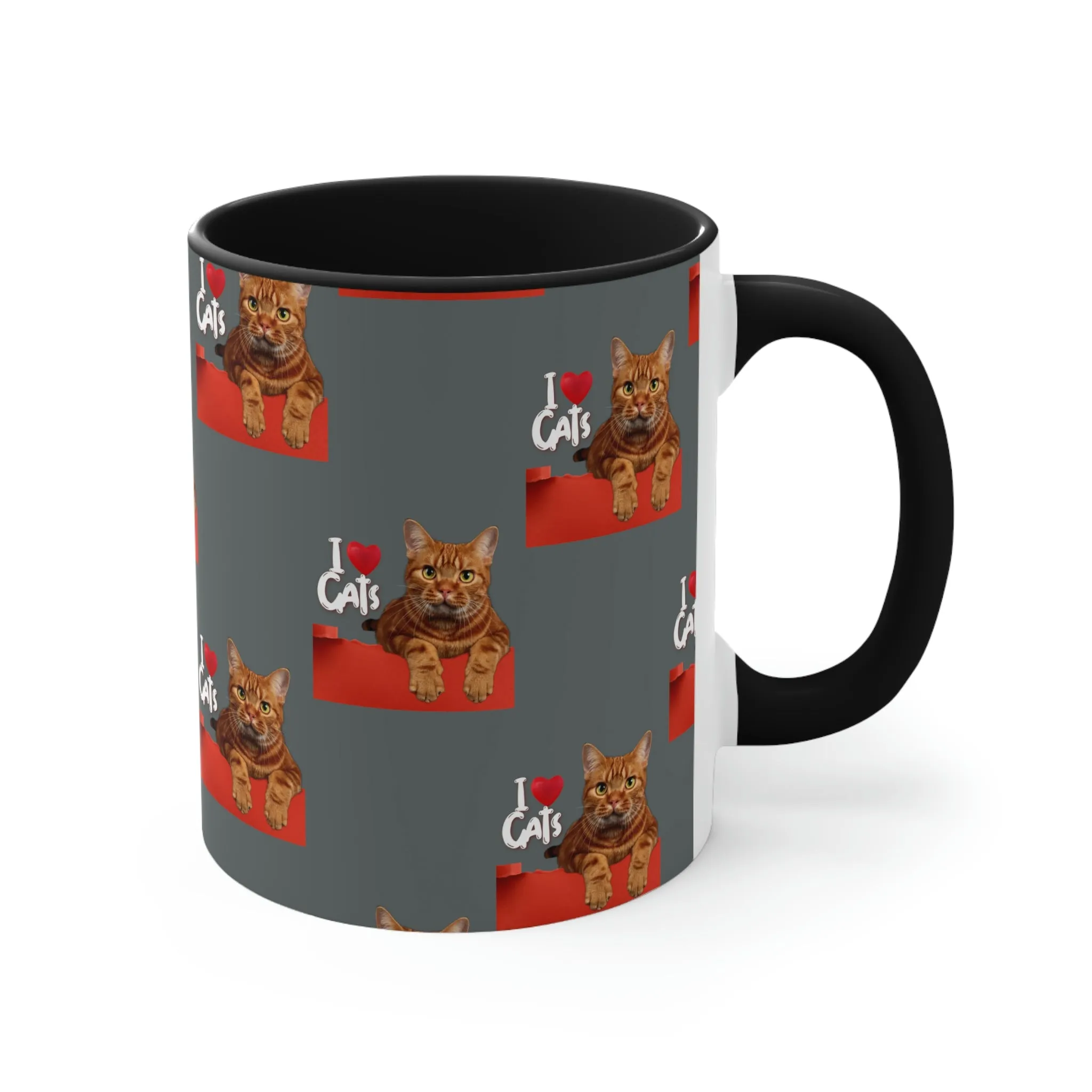 I love Cats POD Cat Accent Mugs