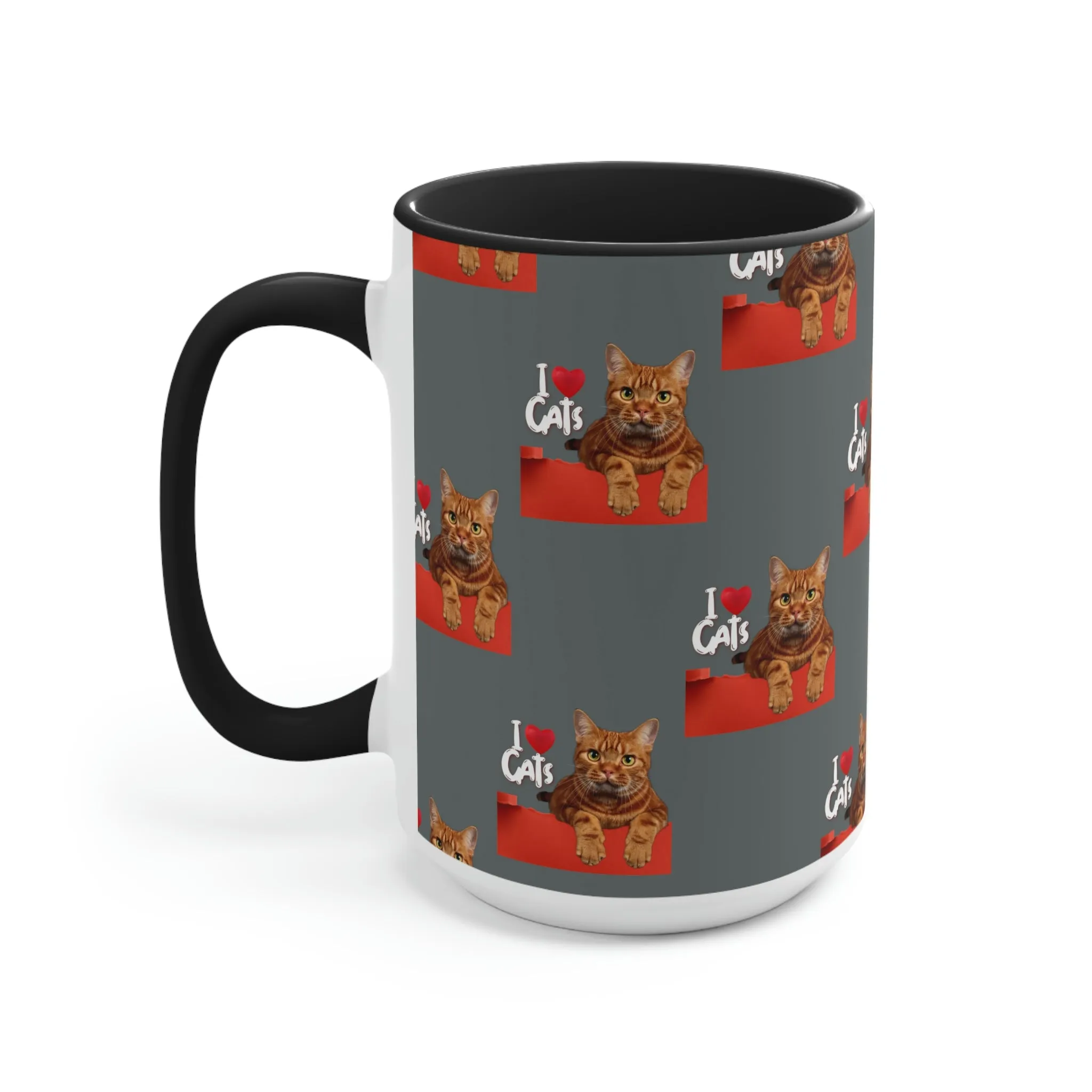 I love Cats POD Cat Accent Mugs