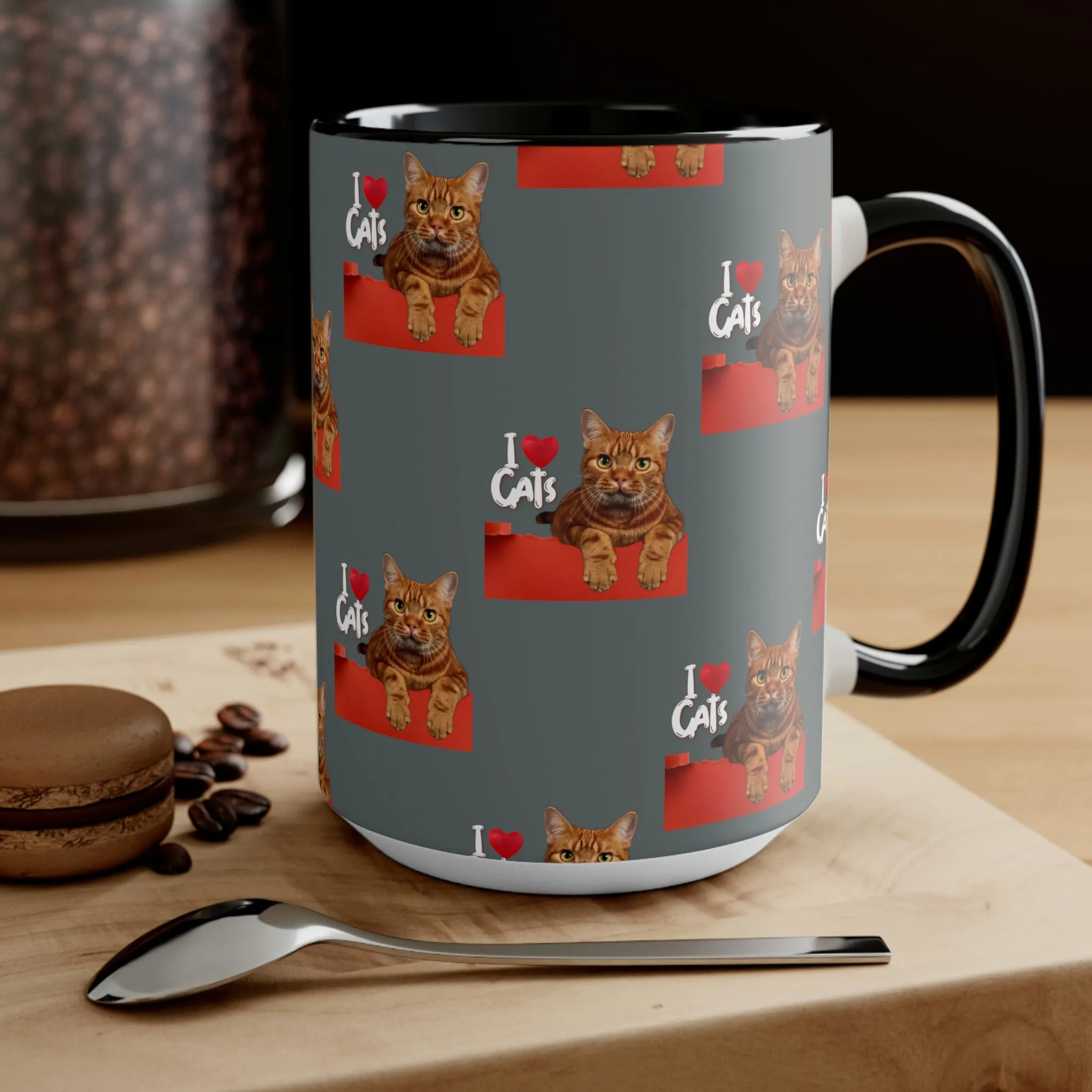 I love Cats POD Cat Accent Mugs