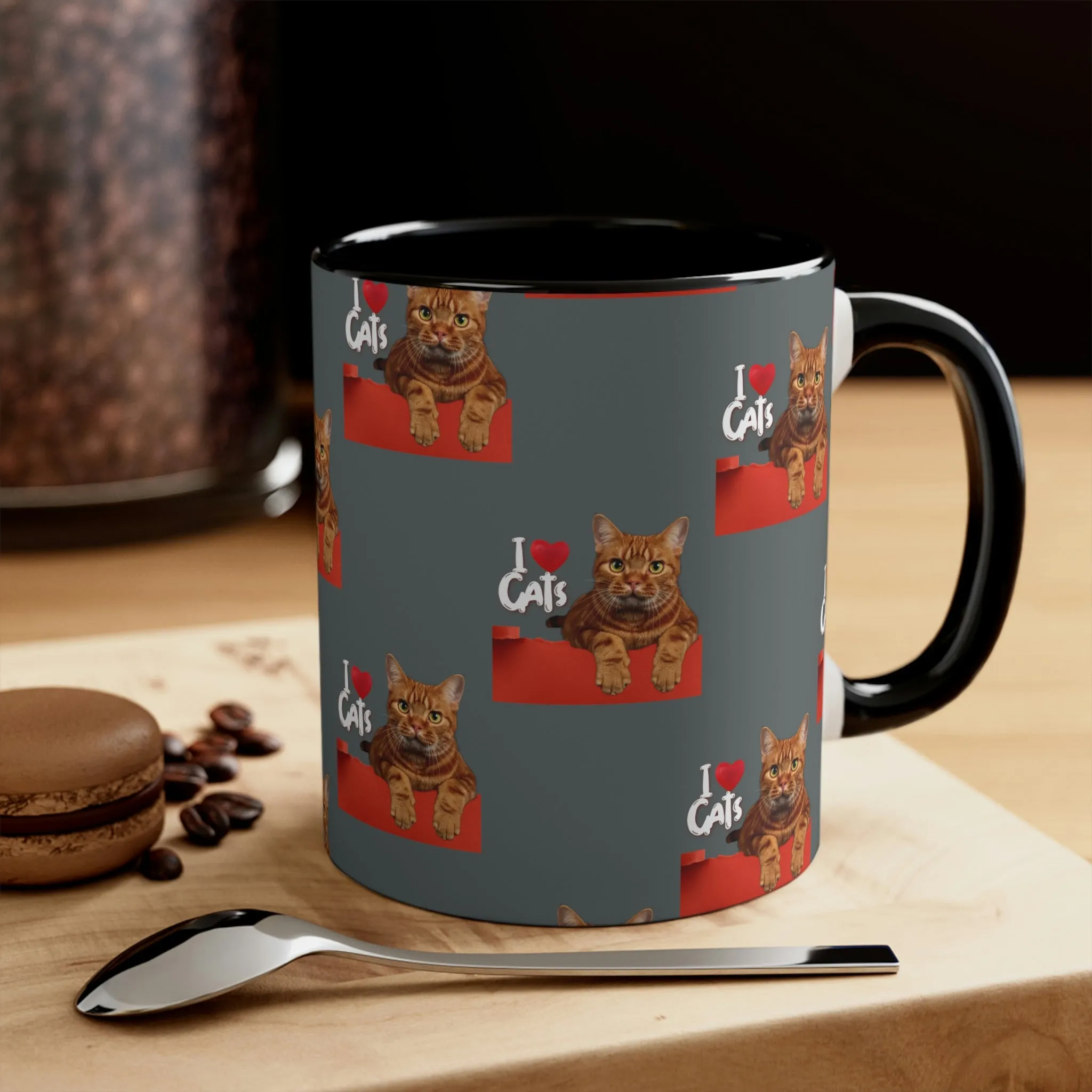 I love Cats POD Cat Accent Mugs