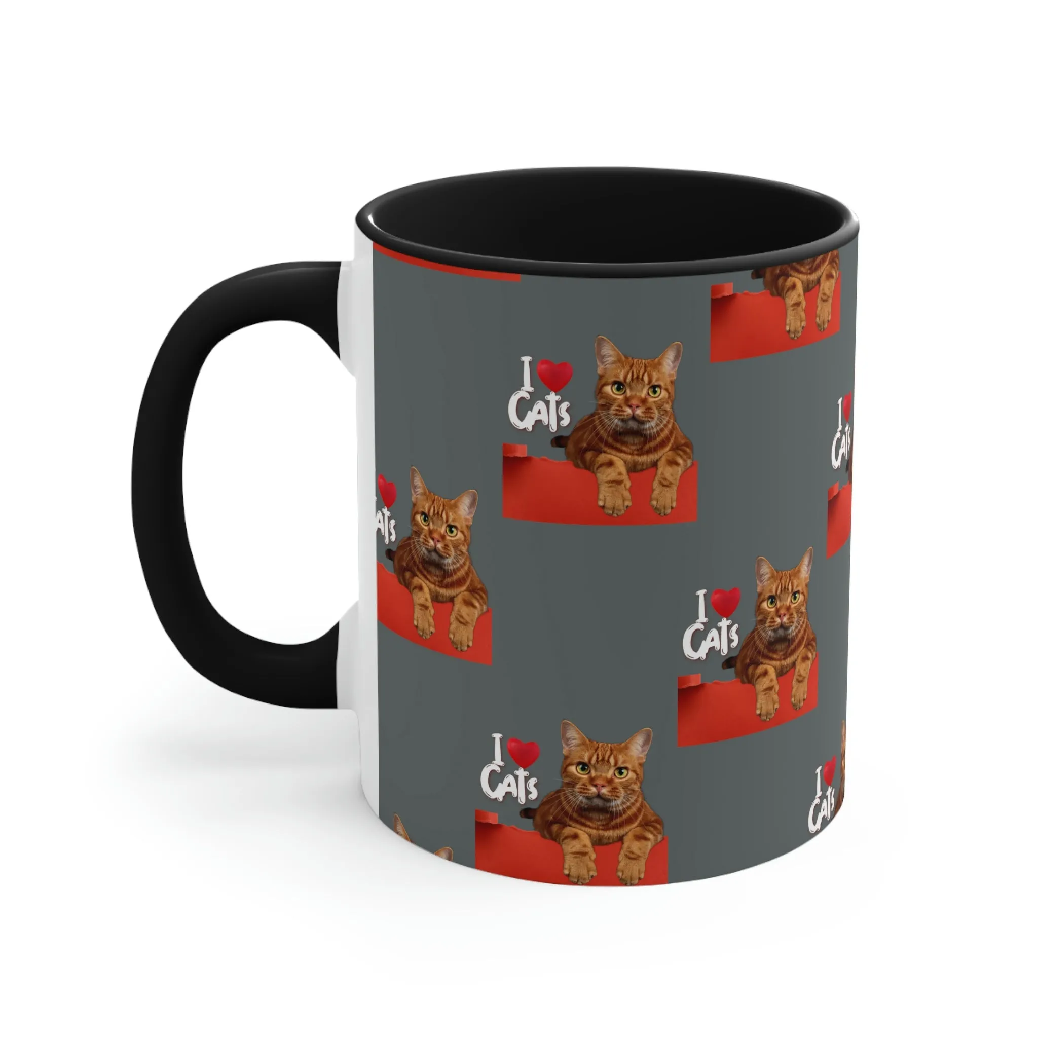 I love Cats POD Cat Accent Mugs