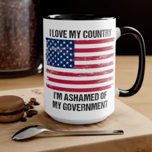 I Love My Country Mug (2 sizes, 2 colors)