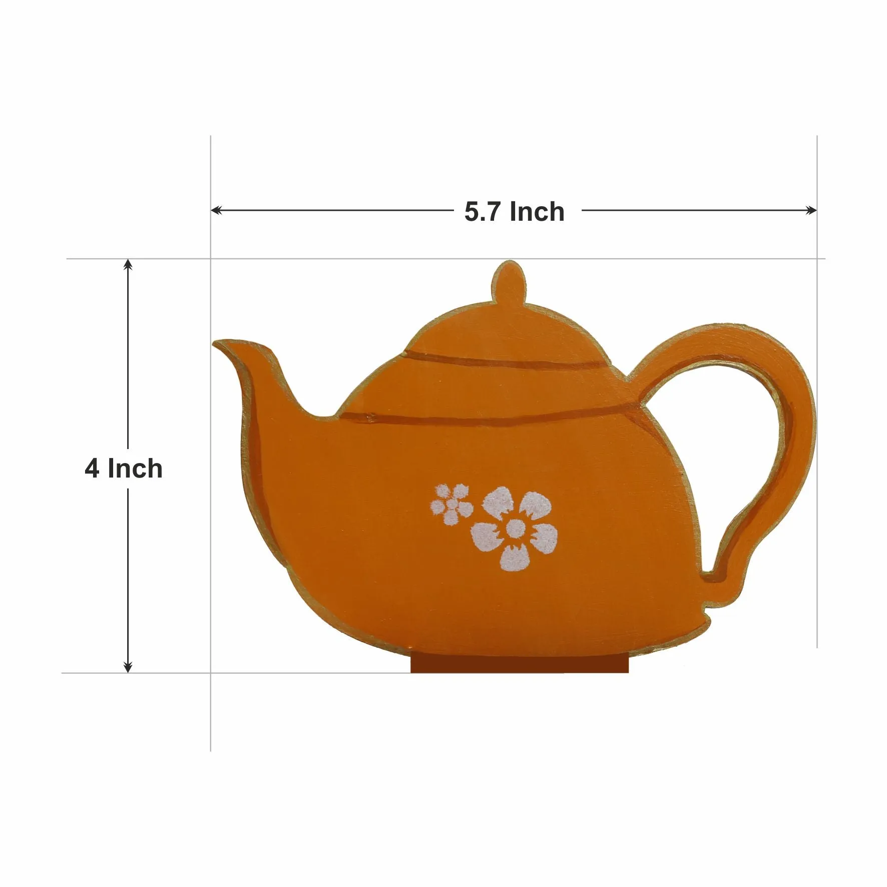 Kettle Shape Multi-Color Tea Coaster Set Of 6 With Stand (4x4 Inch)