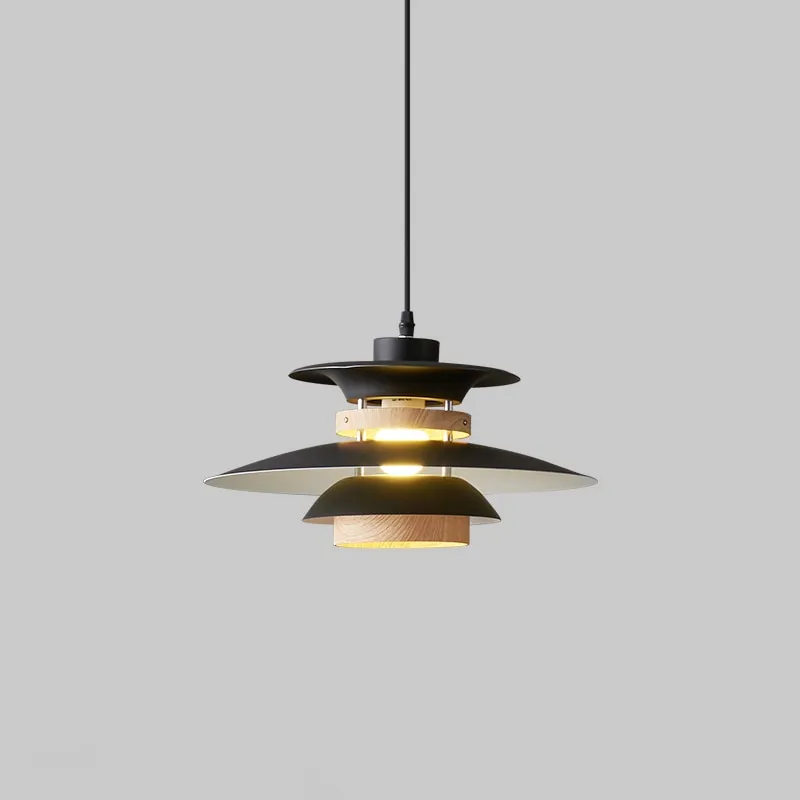 Kira Metal & Wood Layered LED Pendant Light