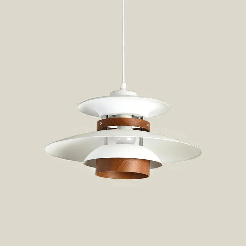 Kira Metal & Wood Layered LED Pendant Light