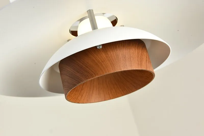 Kira Metal & Wood Layered LED Pendant Light