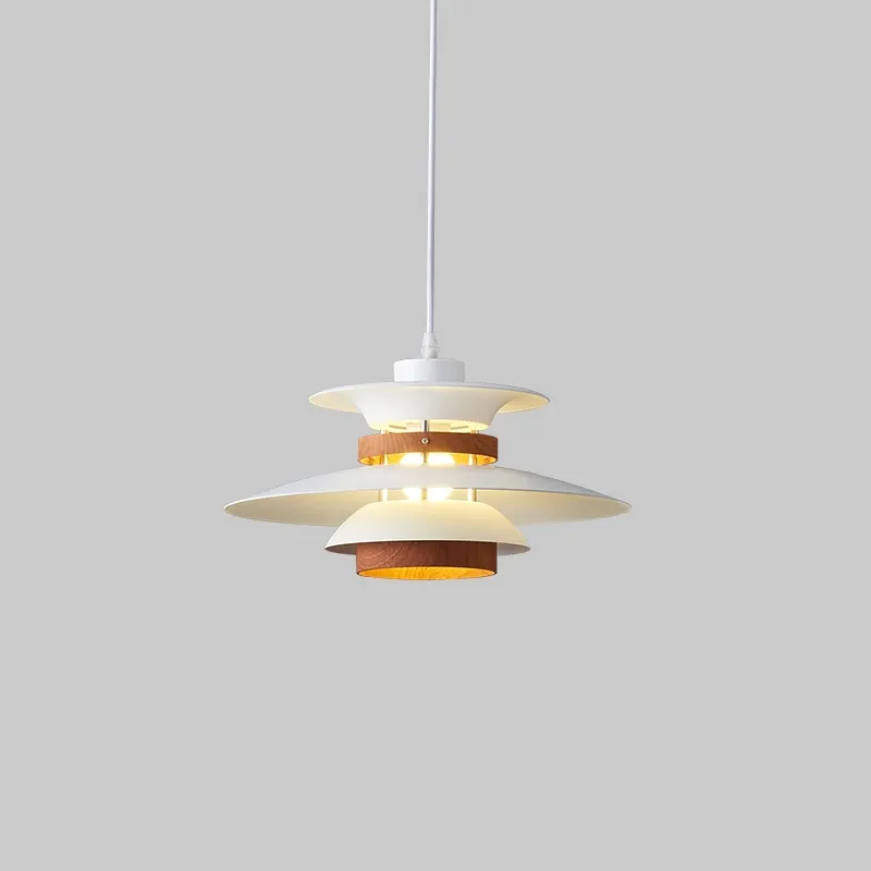 Kira Metal & Wood Layered LED Pendant Light