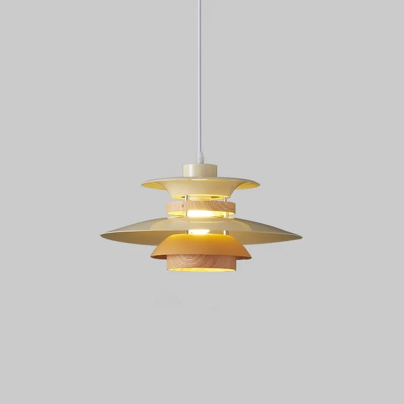 Kira Metal & Wood Layered LED Pendant Light