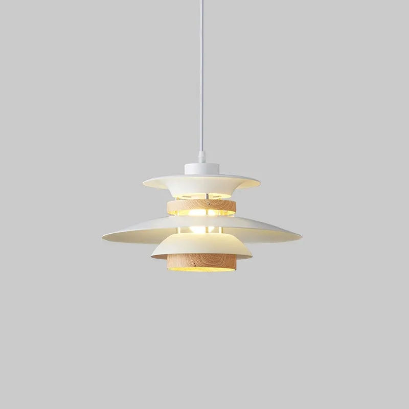 Kira Metal & Wood Layered LED Pendant Light