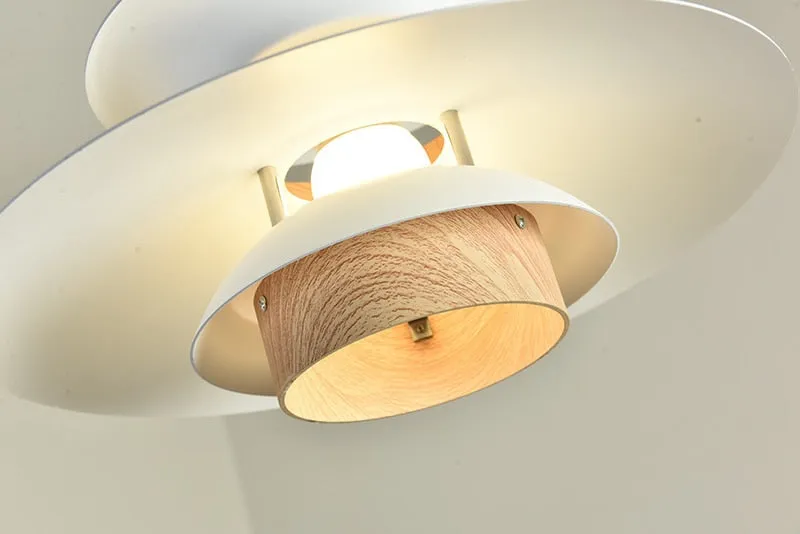 Kira Metal & Wood Layered LED Pendant Light