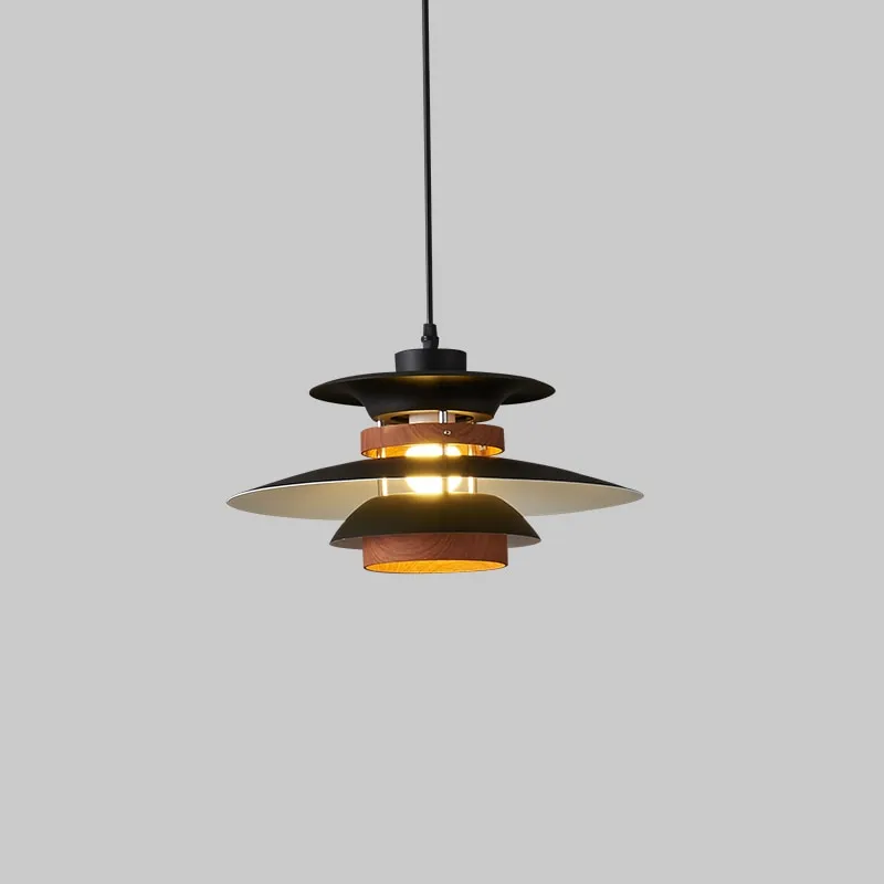 Kira Metal & Wood Layered LED Pendant Light