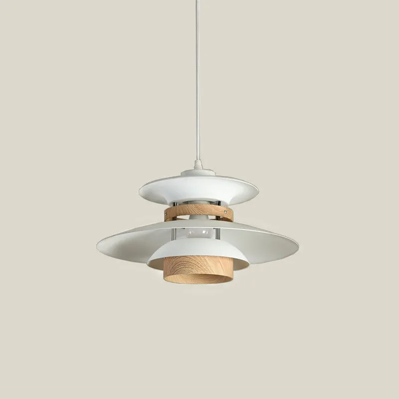 Kira Metal & Wood Layered LED Pendant Light