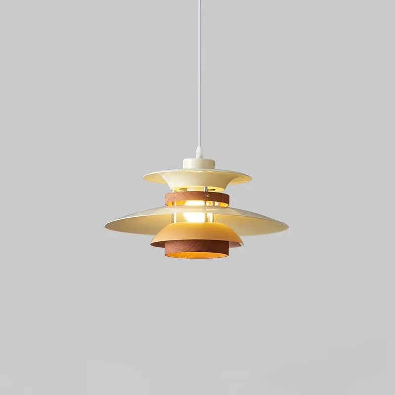 Kira Metal & Wood Layered LED Pendant Light