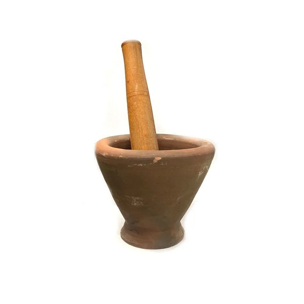 Laos Mortar And Pestle Terracotta 200mm