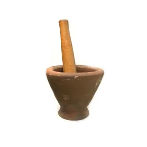 Laos Mortar And Pestle Terracotta 200mm