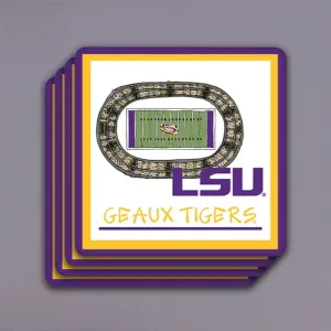 LSU Tigers Coaster Set 4 Pack Stadium