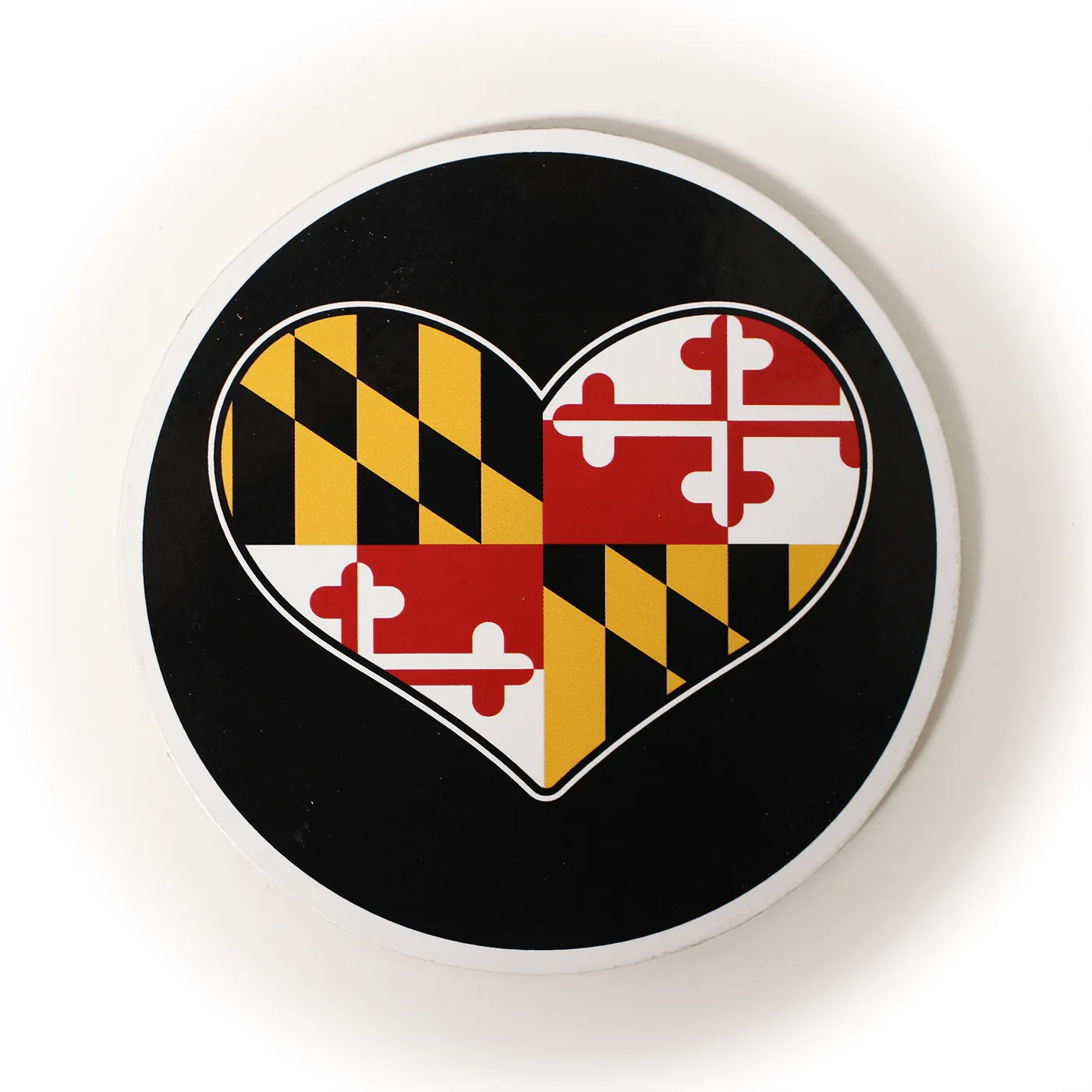 Maryland Flag Heart (Black) / Cork Coaster