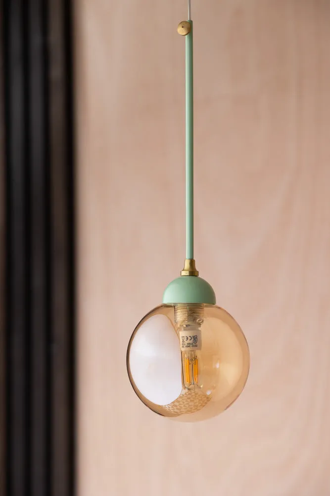 Mint Green Glass Dome Metal Ceiling Light