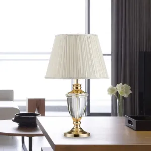 Modern White Head Study Task Lamp with Fabric Shade - Perfect Book Reading Light