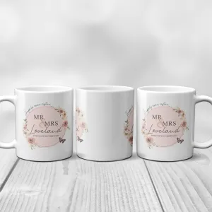 Mr & Mrs Happily Ever After Personalised Engagement Mug