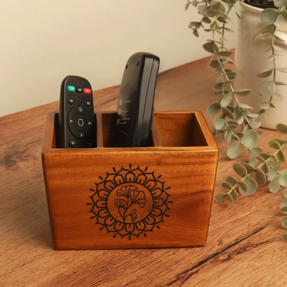 Multi Remote Holder Round Teak