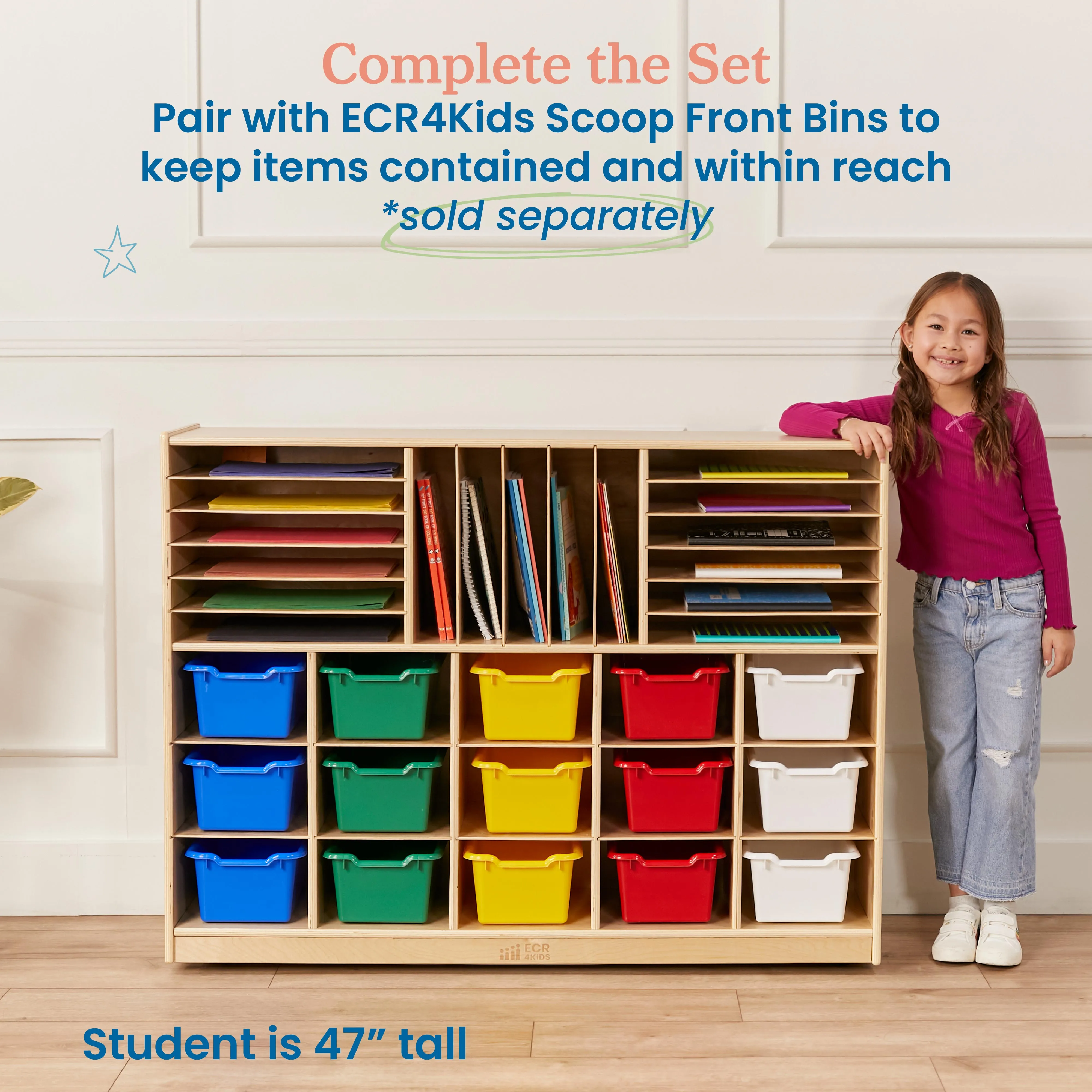 Multi-Section Mobile Storage Cabinet, Classroom Furniture