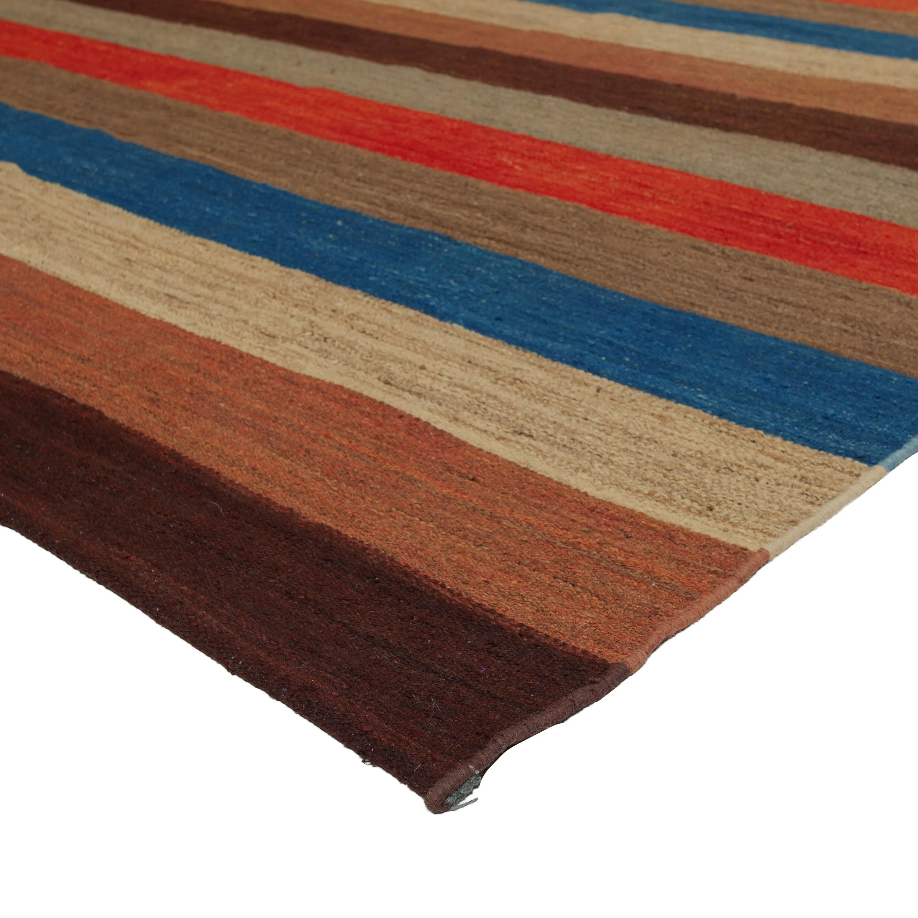 Multicolored Flatweave Wool Rug - 7'7" x 11'9"