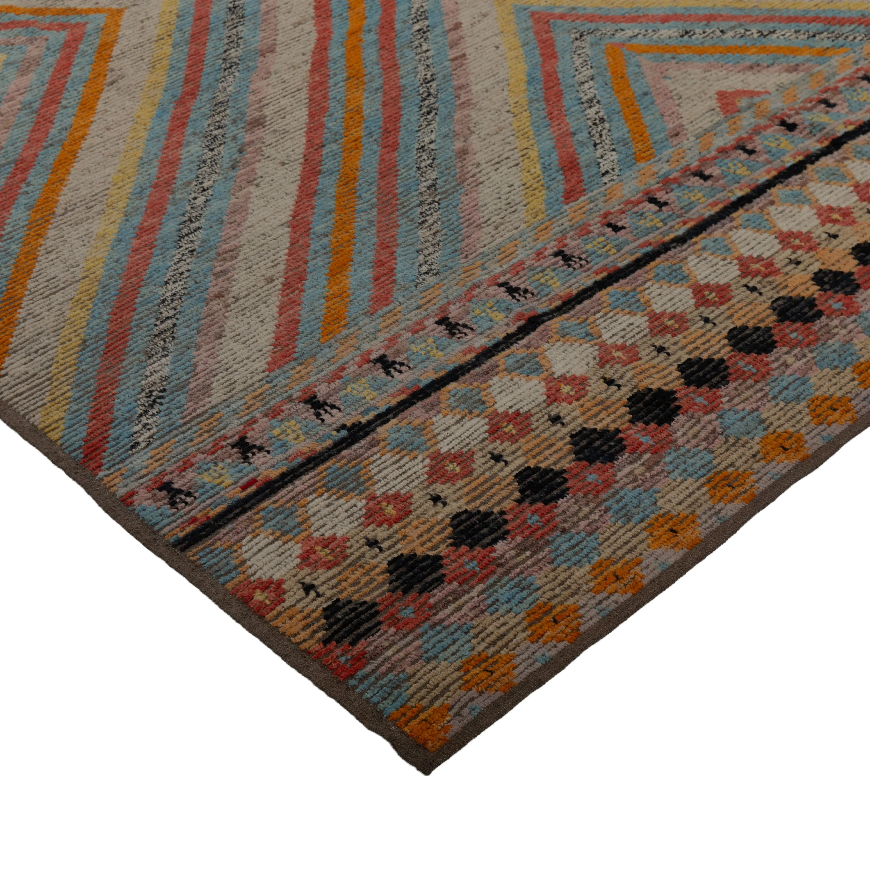 Multicolored Zameen Transitional Wool Rug - 9'6" x 12'