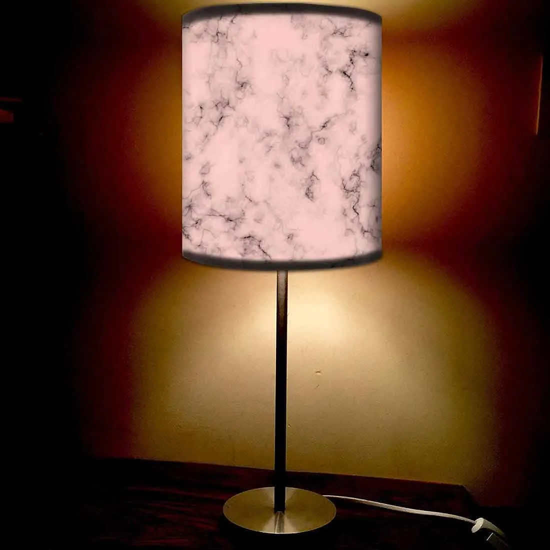 Peach Marble Pastle Night Stand Lamps Modern for Living Room