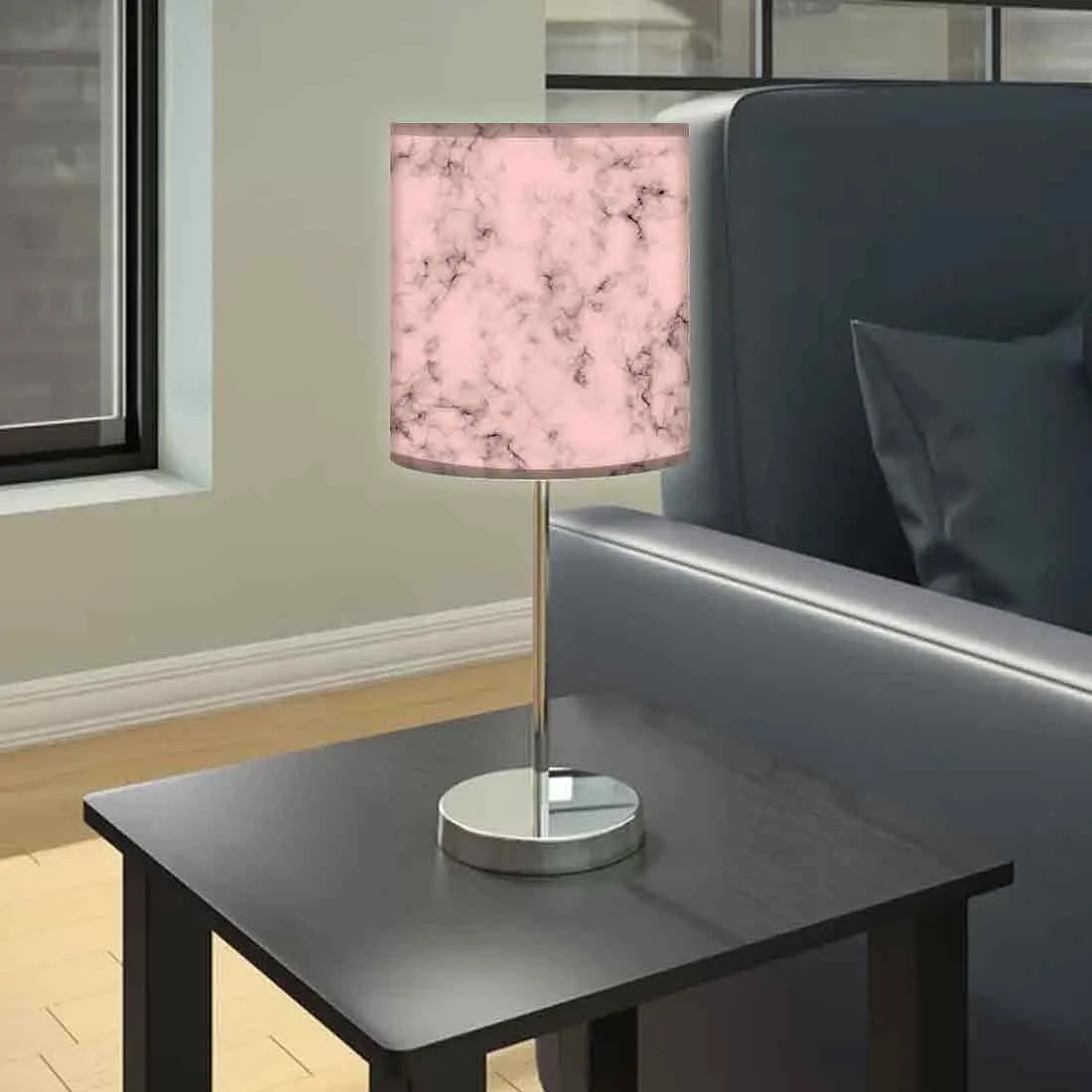 Peach Marble Pastle Night Stand Lamps Modern for Living Room