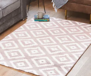 Pink Modern Tiles Motif Rug - Plus