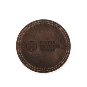 Premium Round Leather Coasters - Set of 4