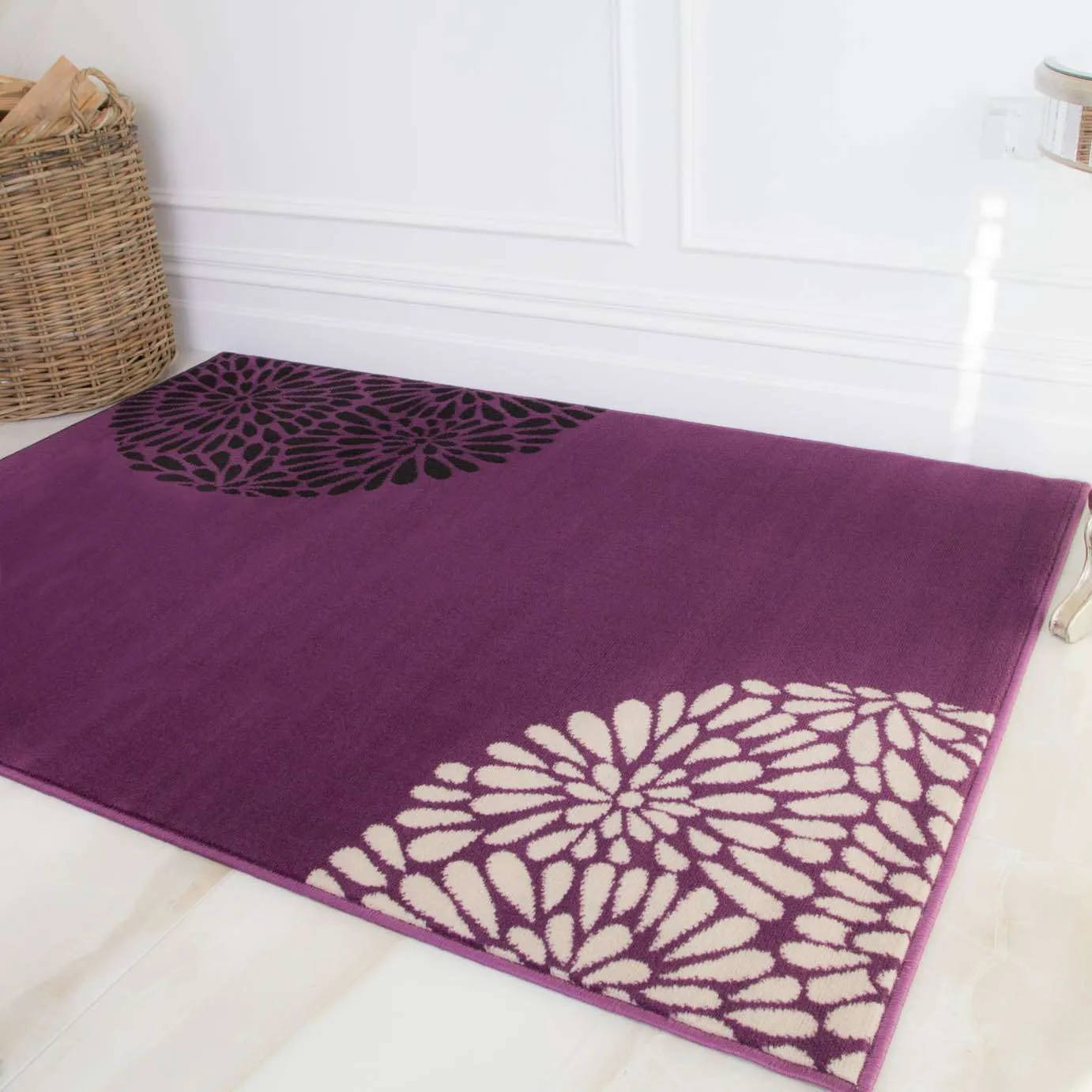 Purple and Black Modern Rug